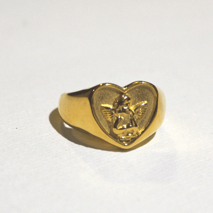 Gold hot sale cherub ring